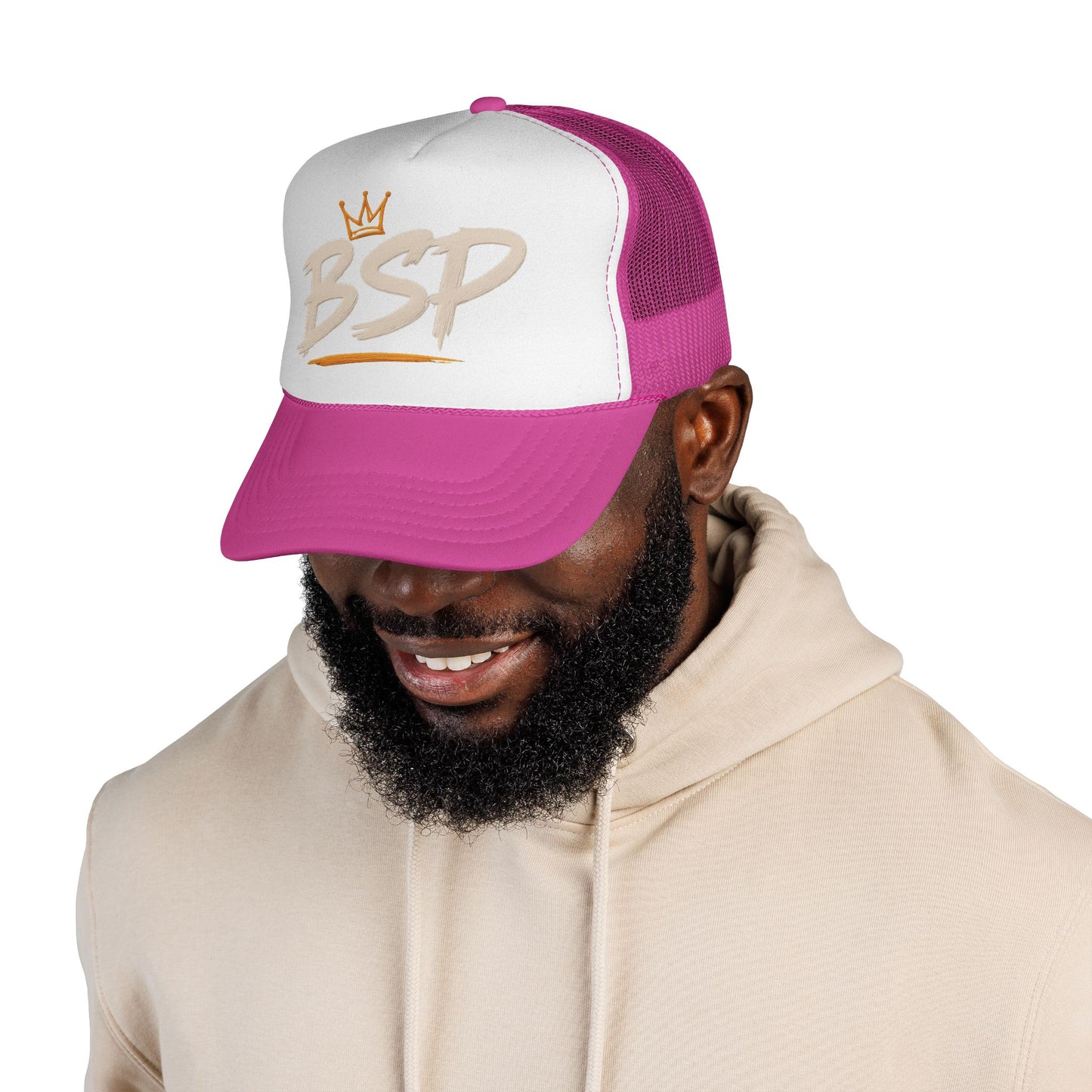 Trucker Cap — Broward Soca Party Cream Logo Mesh Hat
