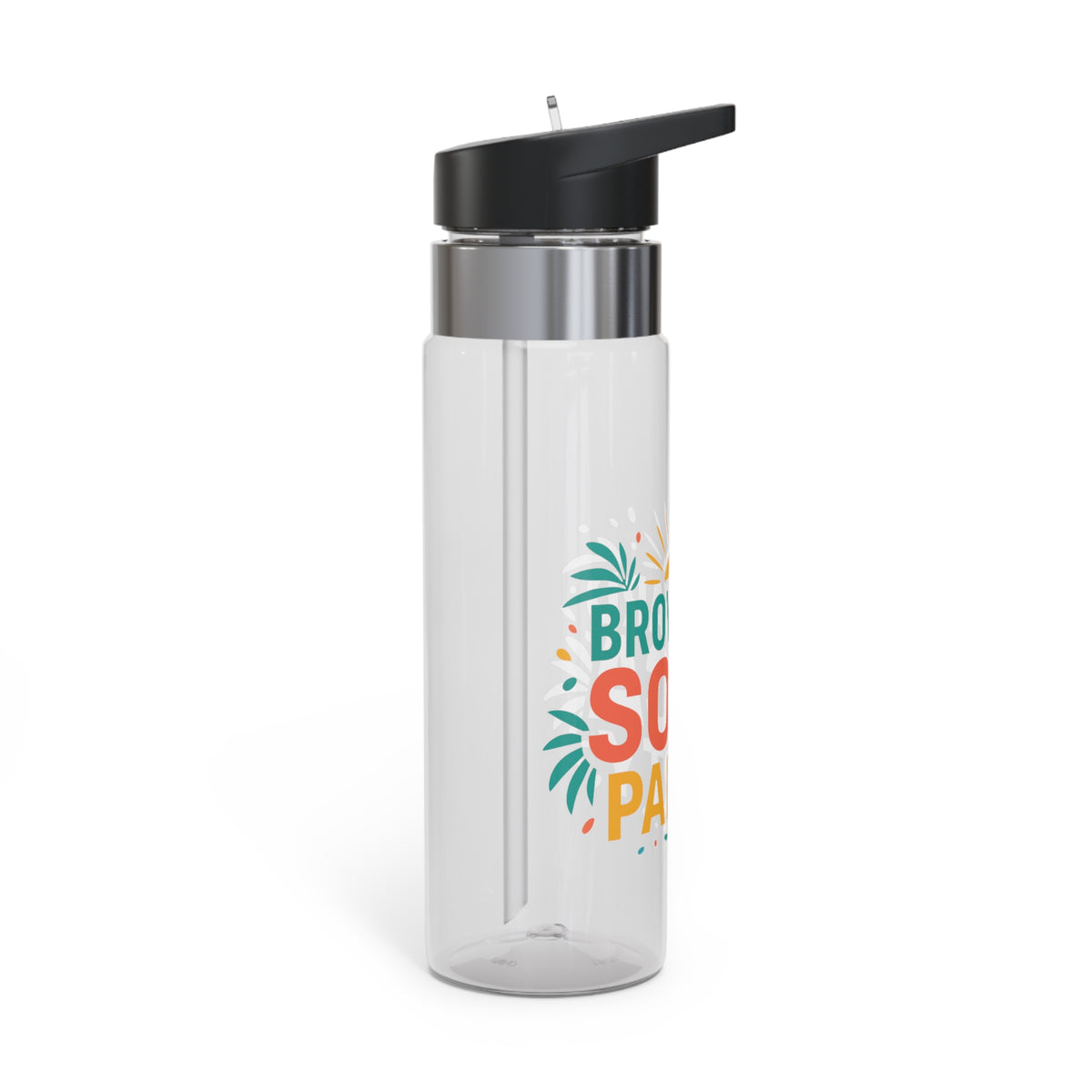 Tropical BSP Sport Bottle – Clear 20oz Tritan Bottle with Bold Brushstroke 'B' Logo