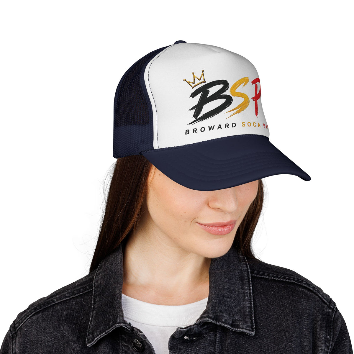 Trucker Cap — Broward Soca Party,  Black, Gold, & Red Logo Mesh Hat