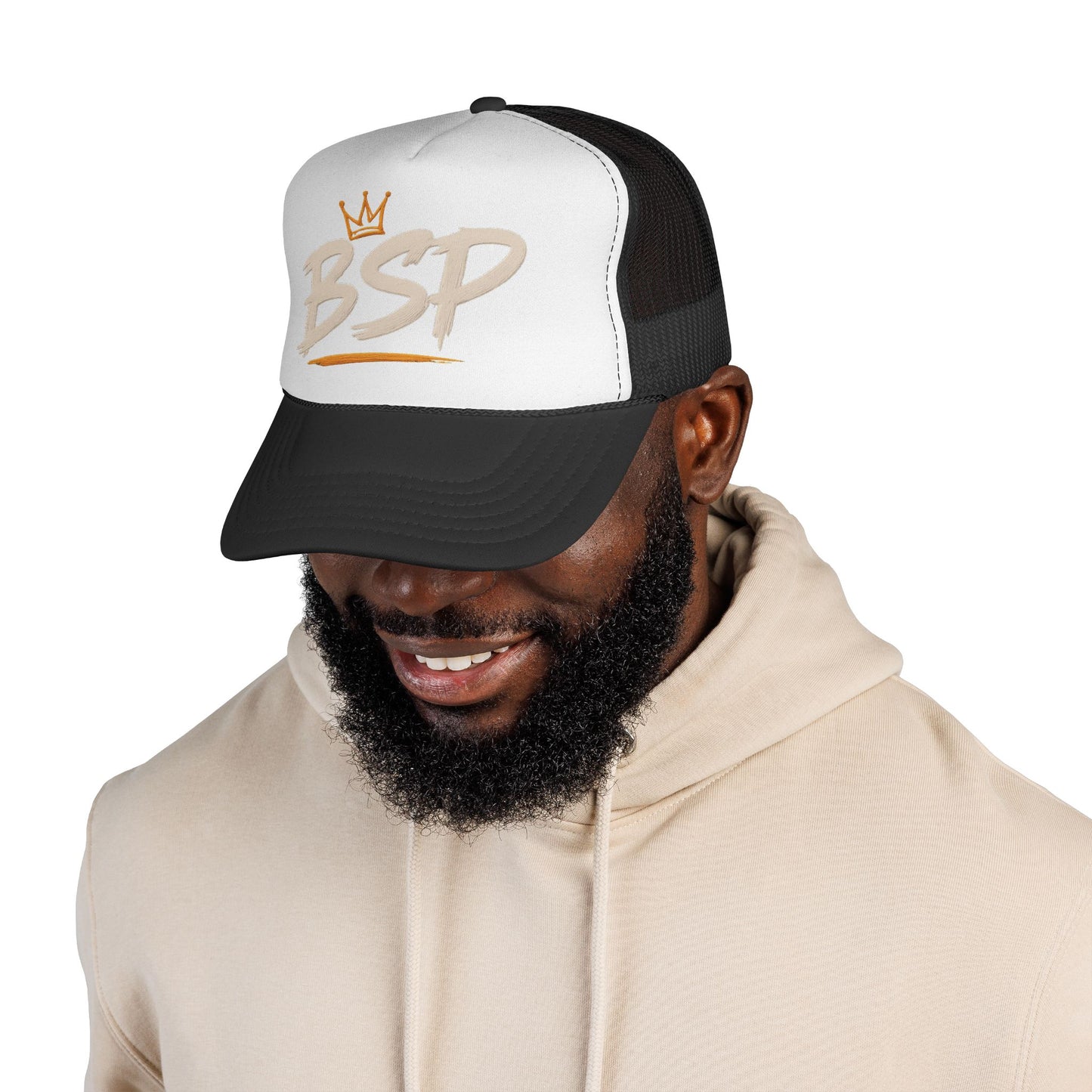 Trucker Cap — Broward Soca Party Cream Logo Mesh Hat