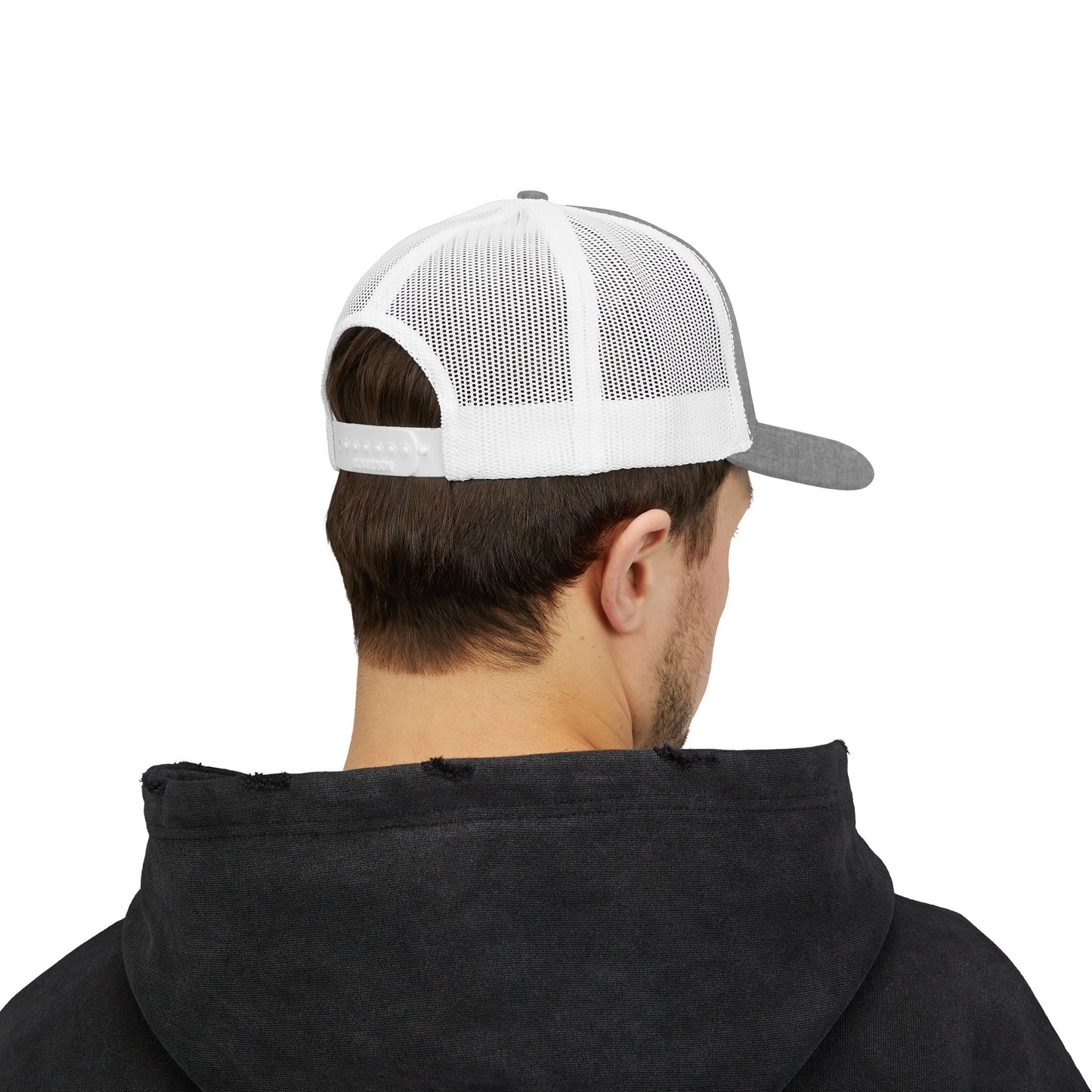 BSP Letters Snapback Cap | Red trucker hat, embroidered logo