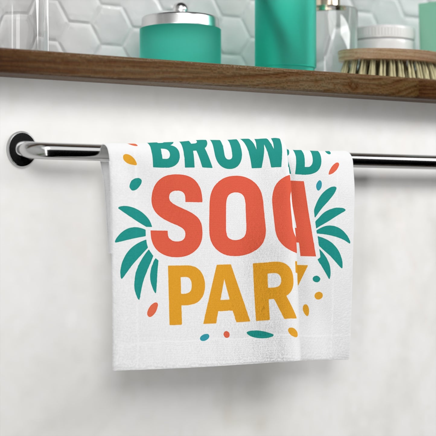 Broward Soca Party Face Towel | Tropical Festival Cotton Hand Towel