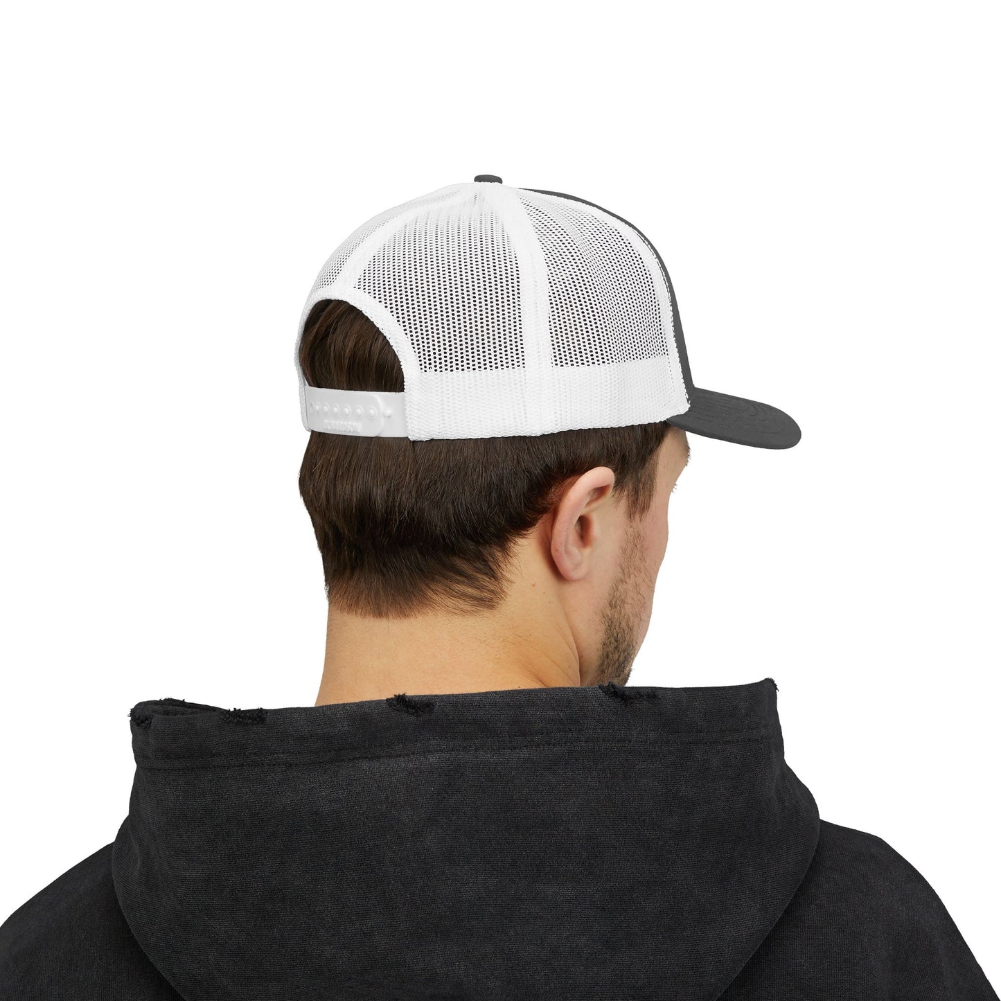 BSP Letters Snapback Cap | Red trucker hat, embroidered logo