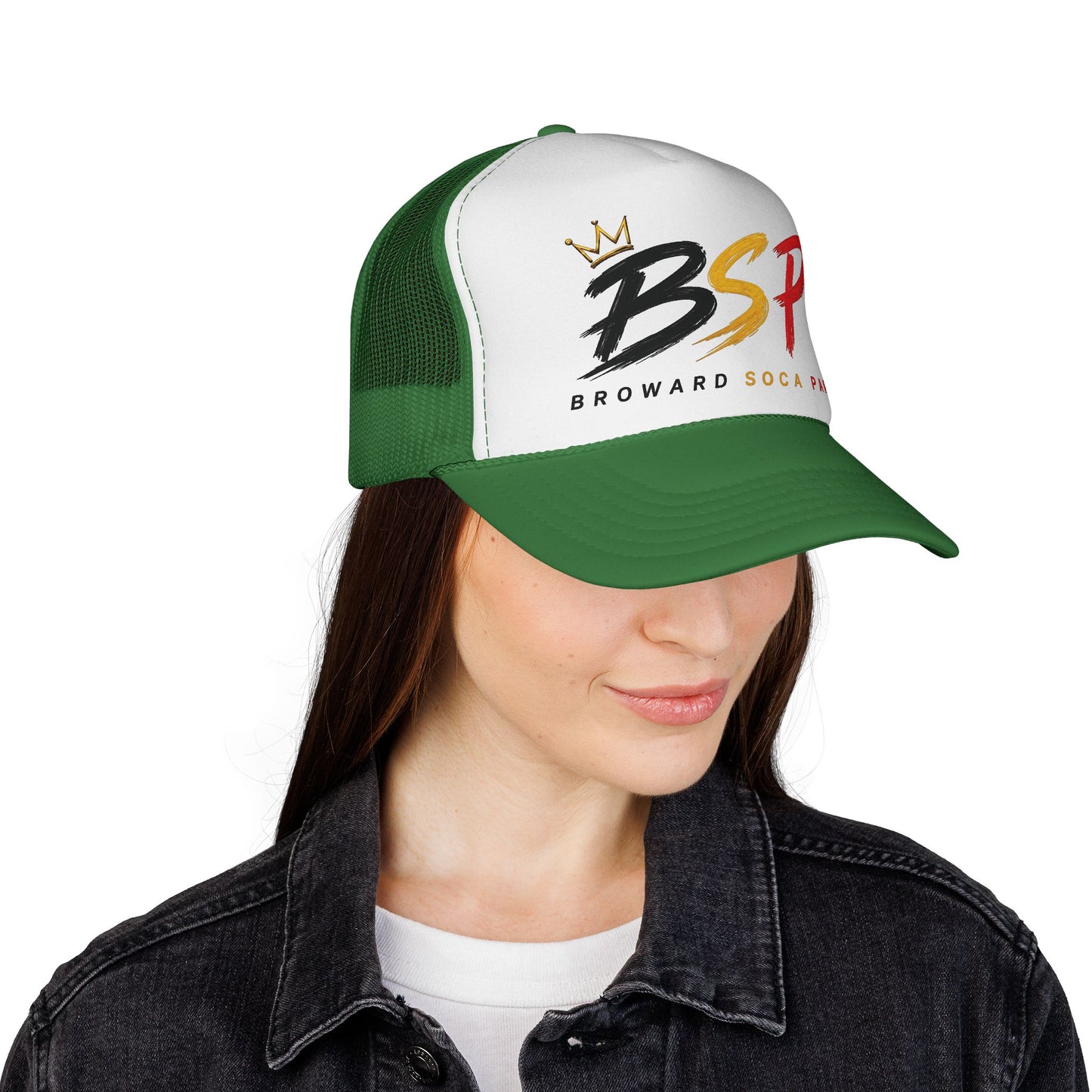 Trucker Cap — Broward Soca Party Black, Gold, & Red Logo Mesh Hat