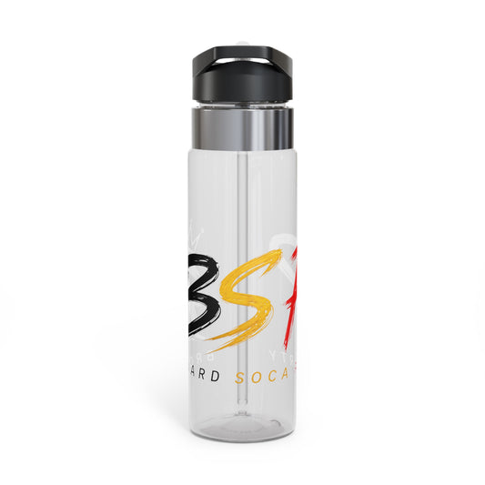 Black, Gold, & Red BSP Sport Bottle – Clear 20oz Tritan Bottle with Bold Brushstroke 'B' Logo