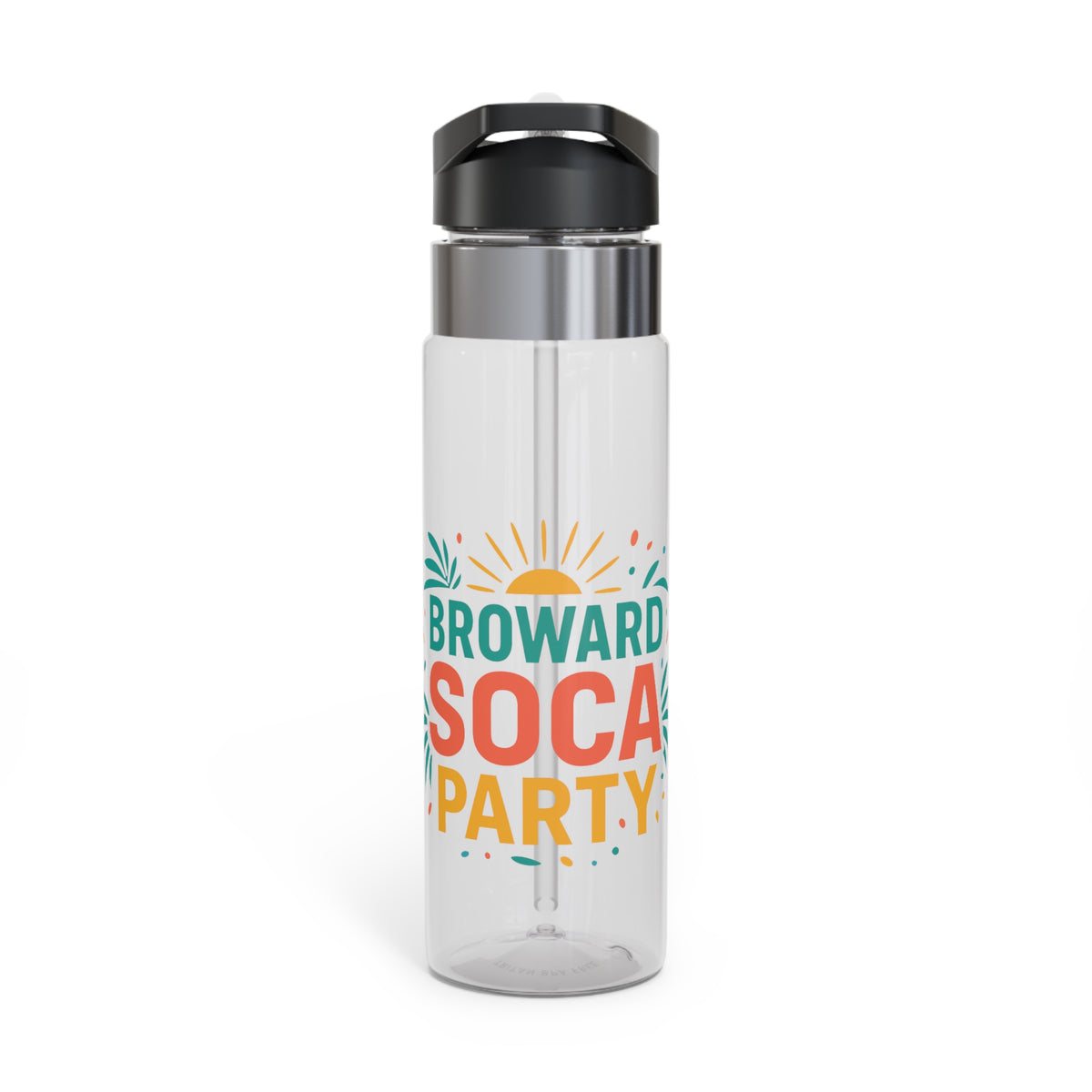 Tropical BSP Sport Bottle – Clear 20oz Tritan Bottle with Bold Brushstroke 'B' Logo