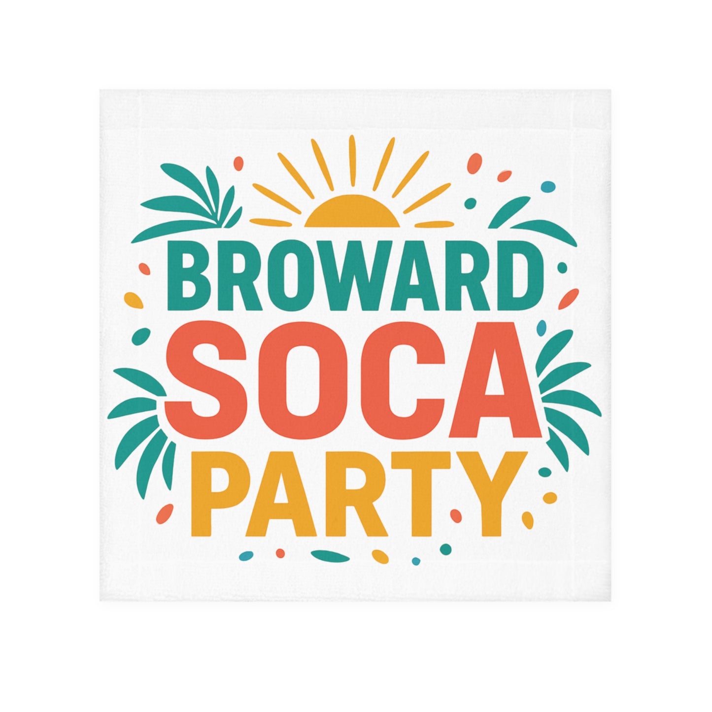 Broward Soca Party Face Towel | Tropical Festival Cotton Hand Towel