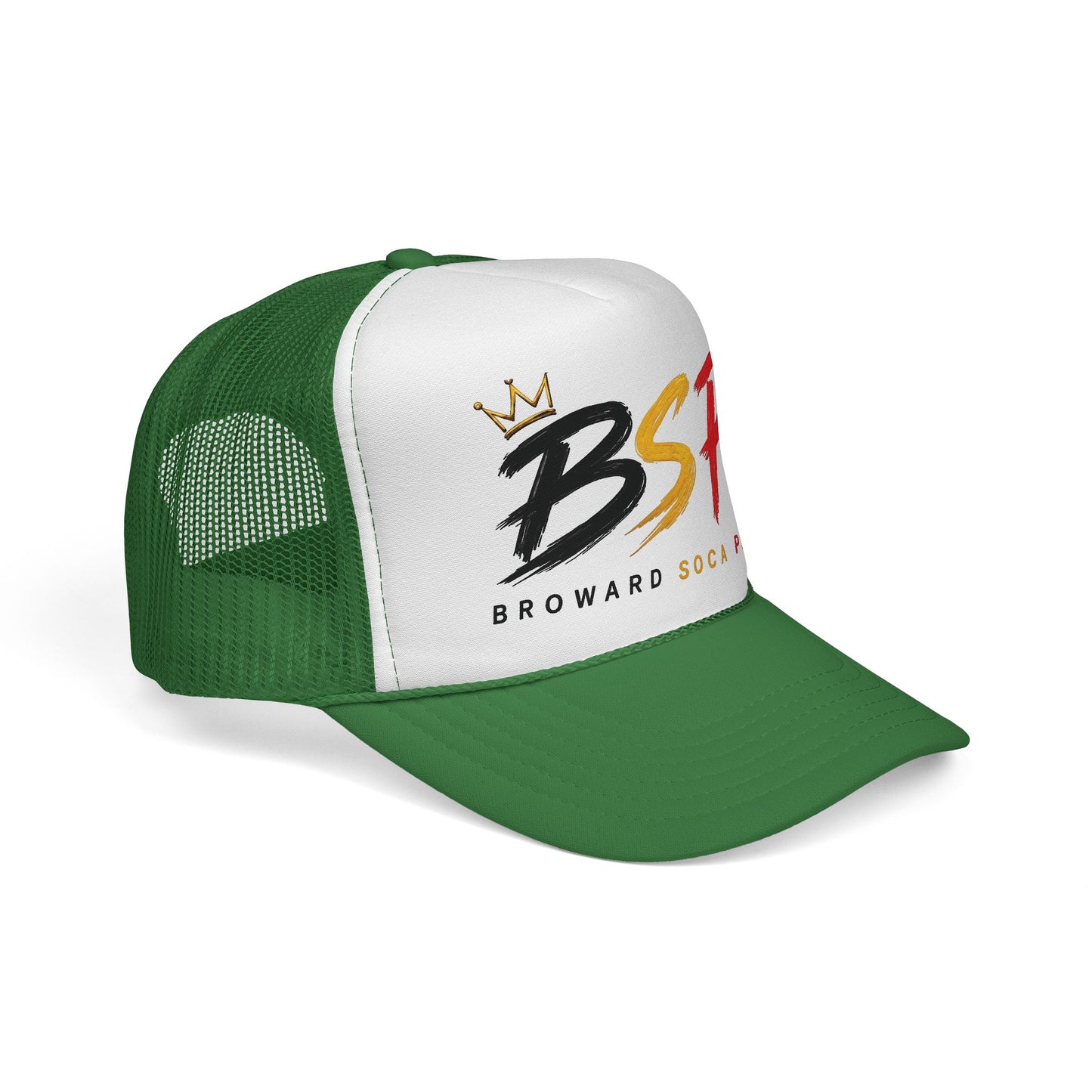 Trucker Cap — Broward Soca Party Black, Gold, & Red Logo Mesh Hat