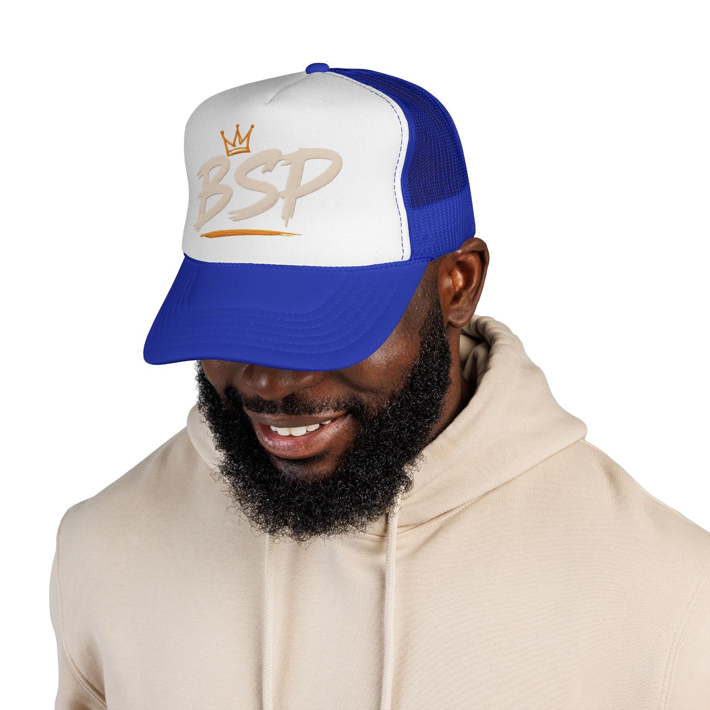 Trucker Cap — Broward Soca Party Cream Logo Mesh Hat