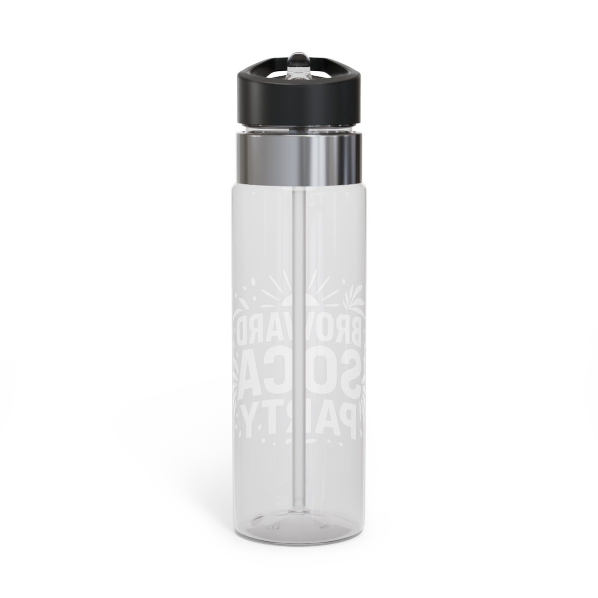 Tropical BSP Sport Bottle – Clear 20oz Tritan Bottle with Bold Brushstroke 'B' Logo