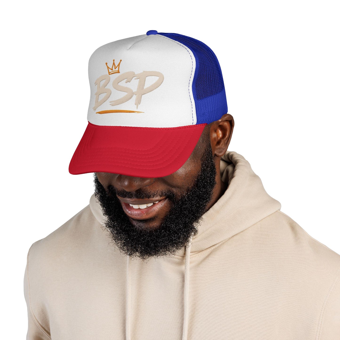 Trucker Cap — Broward Soca Party Cream Logo Mesh Hat