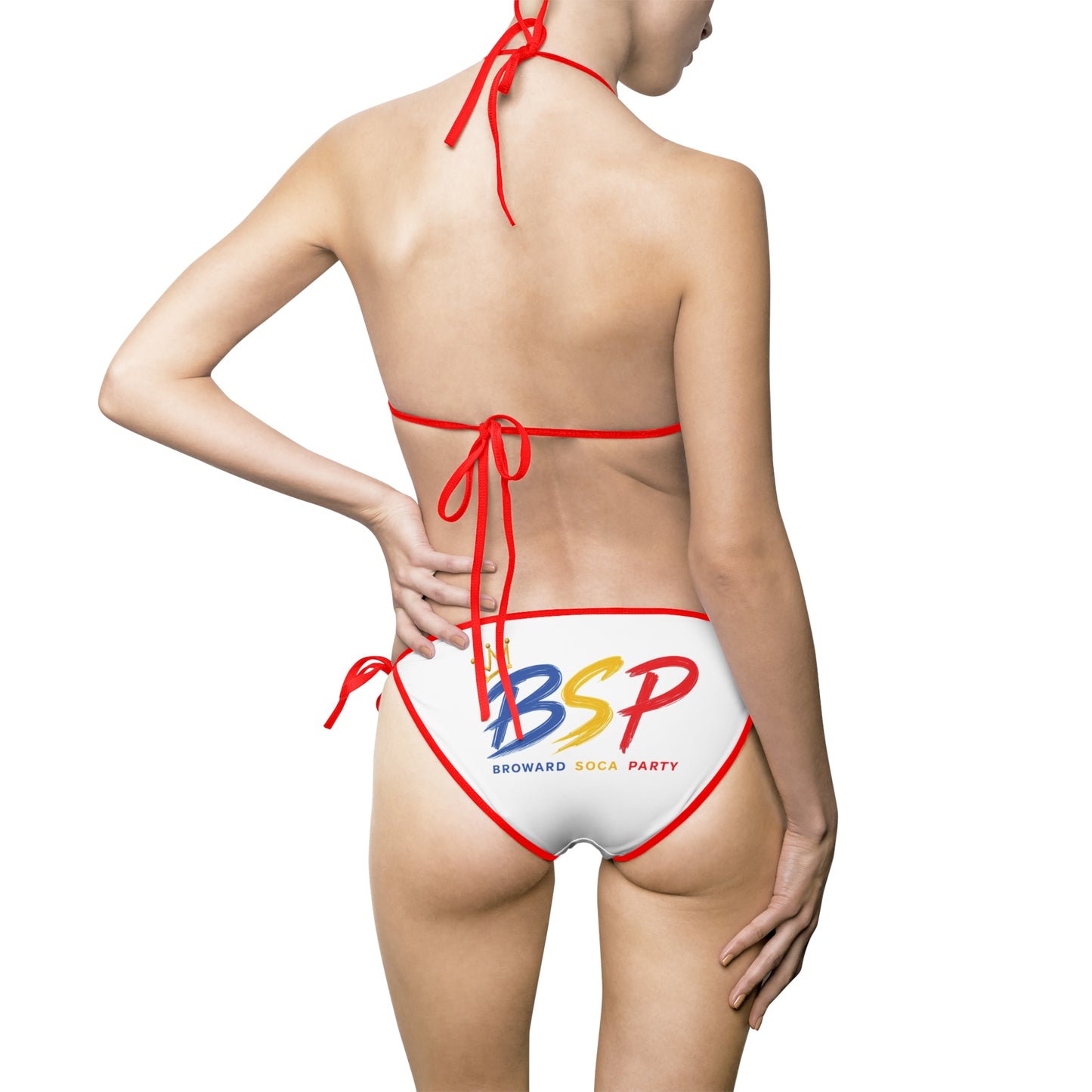 Trinibago Soca Party Bikini in Blue, Gold, & Red