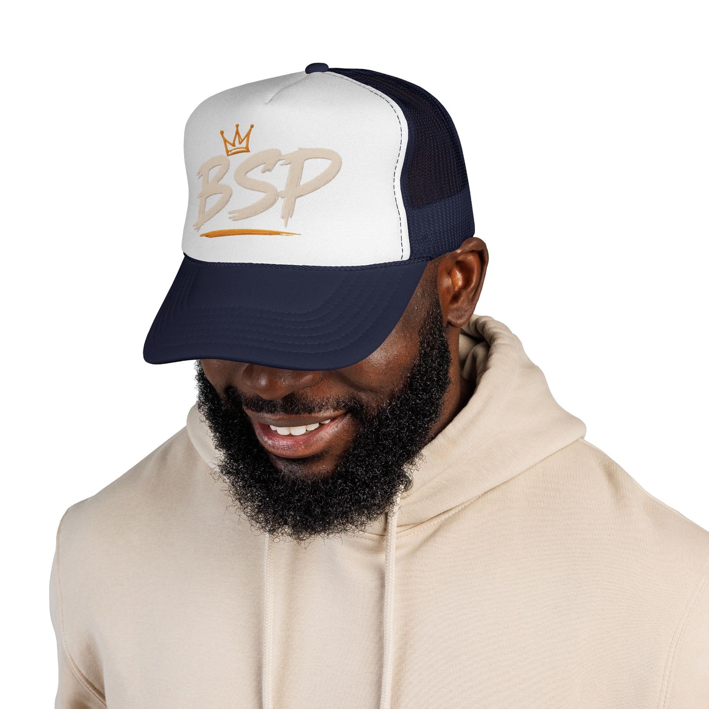 Trucker Cap — Broward Soca Party Cream Logo Mesh Hat