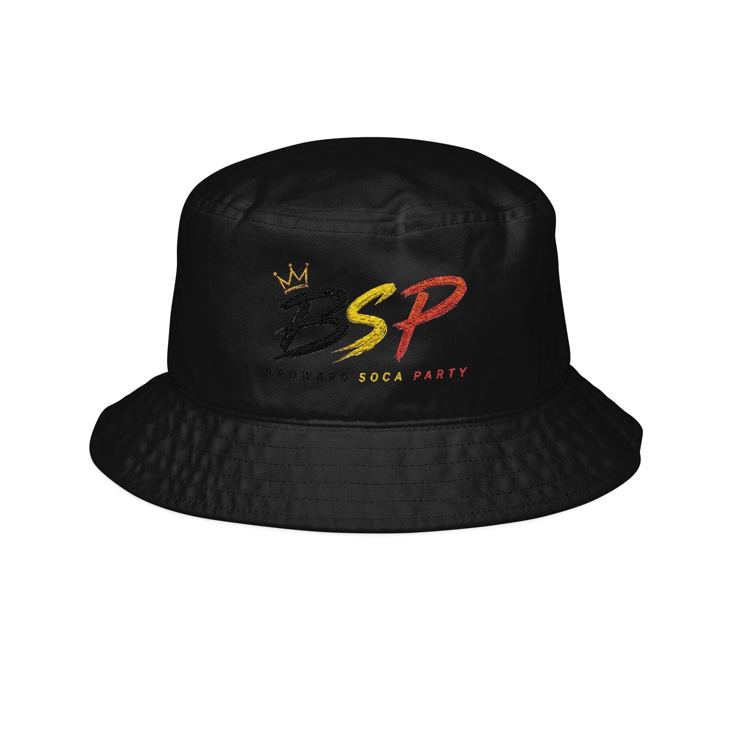 Black, Gold, & Red Broward Soca Party Bucket Hat | Embroidered