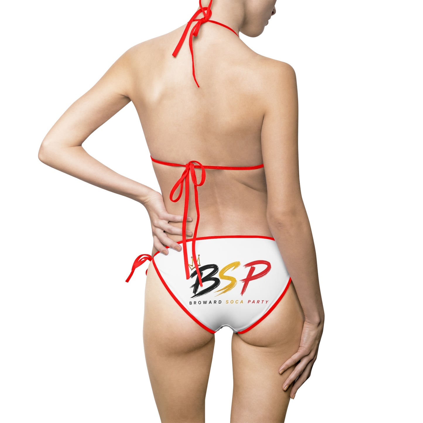 Trinibago Soca Party Bikini in Black, Gold, & Red
